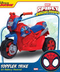 6V Spiderman Tot Ride On Trike From Disney Junior Red And Blue Marvel Kids Bike For Ages 18 36 Months on display