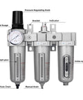 Half Inch NPT Industrial Grade Three Stage Air Drying System with visible sight glass and gauge