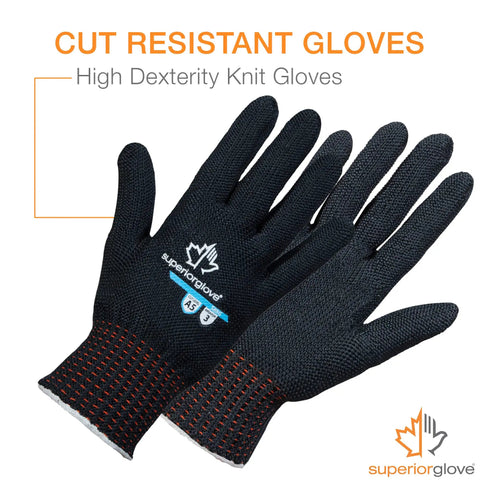 Contender Cut Resistant Gloves With 360 Degree Protection ANSI Level 5 Beefy Heavyweight Knit Work Gloves For Heat Resistance And Dexterity And Grip Size Large