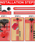 Installation steps for No Fuss Heavy Duty 29 Inch Woodworking T Square With Adjustable 15 To 165 Degree Angle, Solid Aluminum Layout Tool.
