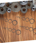 C Type Retaining External Snap Ring Kit in Carbon Steel Shaft Clips on wooden surface with metal gears