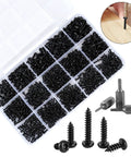 760 Pcs Heavy Duty Torx Star Drive Pan Head Self Tapping Wood Screws Black Carbon Steel M2 M2.3 M2.6 M3 Bulk Pack with drivers in clear organizer.