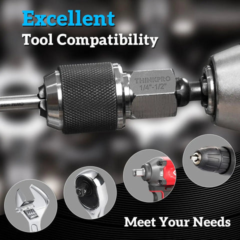 Ratcheting Tap Socket Set Two Piece For Cramped Spaces With Adjustable Jaws And Dual Drive Three Eighths Inch Hex Drive