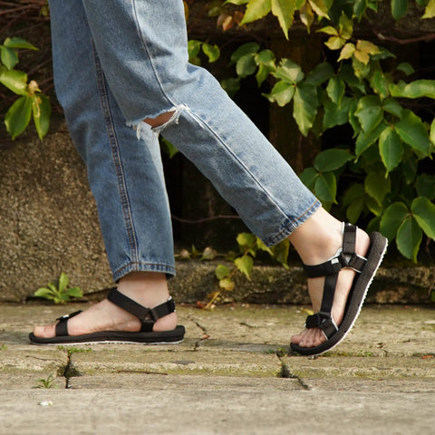 Side view of Women's Back Strap Water Sandals with Yoga Mat Cushion Sole for All Day Comfort and Pain Relief, EU37 beige.