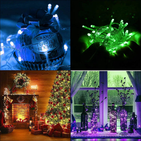 Dope Outdoor Solar String Lights 40Ft With 100 LED In 16 Colors 20 Modes Remote Waterproof around Christmas decorations