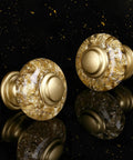 12 Pack Gold Dresser Knobs With Crystal Cabinet Drawer Pulls, Ultra Sleek Gold Hardware For Quick Home Makeovers, Easy To Install With Removable Screws, Game Changing Durable Glam Furniture Upgrade. gold crystal dresser knobs on black background