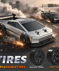 Dope 1 To 24 Scale 4WD RC Drift Pickup Car With Two Sets Of Drift And Off Road Tires high-speed road scene