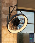 20 Inch Wall Mount Fan With Light And Dimmable 3CCT LED 6 Speeds Smart Remote And App Control indoor use on wall