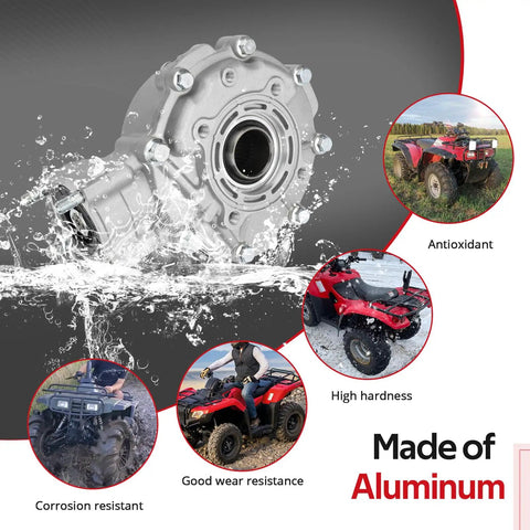 Rear Differential Final Gear Box Assembly for Honda FourTrax 300 TRX300 TRX300FW 2x4 4x4 ATV 1988-2000 in water showing anti-rust aluminum.