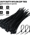 Beefy Heavy Duty Zip Ties With Screw Hole For Mounting 75 Lb Tensile Strength Seven And A Half Inch Indoor Outdoor Nylon Cable Ties 50 Pack Black Universal Cable Tie Buckles