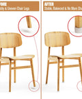 Smooth Operator Fridge Leveling Feet Polyurethane Round Foot Pads Keep Your Freezer Rock Solid Universal Appliance Lift Stabilizer High Grade Riser Caps Set Of Four For Kitchen And Furniture Setup showing before and after results on chair legs.