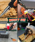 Butane Soldering Iron Kit With Self Ignition, Adjustable Flame Up To 2372 F used on electronics and woodburning projects.