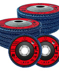 FOXBC 4 1/2-inch flap discs, blue zirconia, Type 29, 40 grit for angle grinders, 10-pack