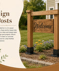 Heavy Duty 2X2 Square Post Floor Mount Brackets 4 Pack Black Coated Steel Deck Railing Bases for sign post projects.