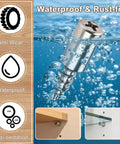 50 Pcs Heavy Duty Cabinet Shelf Support Pegs With Non Slip Silicone Sleeves And No Fuss Install Rust Resistant Metal Bracket Kit For Closets Bookcases And Pantries in water showcasing waterproof feature.