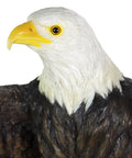 Close-up of a Patriotic Bald Eagle Garden Statue Outdoor Yard Decor Hand Painted Resin, Durable Lawn Sculpture For Front Yard Or Patio