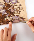 Creating Ukiyoe Art Kit Dragonfly And Bellflower Inspired By Hokusai Made In Japan, cedar wood, detailed flower cutting scene