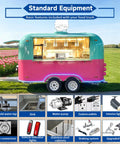 Heavy Duty Commercial Pizza Food Truck, Turnkey Mobile Catering Trailer With Built In Walk In Fridge For Side Hustle And Pop Up Stand featuring standard equipment.