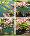 Must Have 80 Piece Adjustable Interlocking Plant Rings Kit With Mallet For Garden Beds Fits 8.2 To 15.7 Inch Diameter Flexible Reusable Watering Ring System For Deep Root Irrigation Green in use