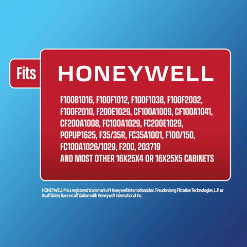 Furnace And HVAC Air Filter 16 By 25 By 4 Inches MERV 11 For Allergy Relief And Clean Air, fits Honeywell models