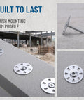 Heavy Duty Metal Washers For Foam Board Insulation Kit With Screws 1.4 Inch Diameter Silver That Help Prevent Cracking And Wall Stress In Partition Installations With Load Spreading Foam Panel Washers For A Tight Secure Fix Built To Last. flush mounting silver washer with screw on foam board insulation