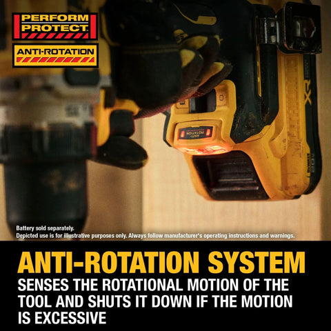 20V Max XR Brushless Cordless One Half Inch Drill Driver Tool Only With Anti Rotation System in use