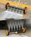 Undercarriage Pressure Washer Attachment With 16 Inch Dual Function Water Broom And 3 Piece Extension Wand in use