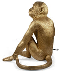 Dope Monkey Desk Lamp Modern Table Light With Resin Sitting Monkey Figurine For Living Room Bedroom Office And Dorm A Unique Quirky Lighting Fixture With E12 Socket On Off Switch Brass Socket And Twisted Fabric Cord showing side view of resin monkey figurine