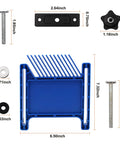 All Purpose Featherboard For Table Saws And Router Tables Offering No Sweat Mounting with blue base and guide finger setup.
