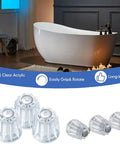 12-Tooth Valve Core Shower Handle Replacement Kit clear acrylic knobs hot cold diverter handles universal 12-point valve cores