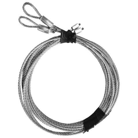 Coiled steel cable from Heavy Duty Garage Door Torsion Spring Drum Cable Kit for 7 Foot Doors, 8 Feet 6 Inches Long, 7 by 7 Strand