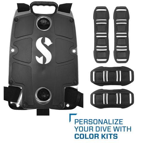 Tech Diver Ready S Tek Pro System Back Plate Harness with Stainless Steel Plate and Monprene Pads in Black