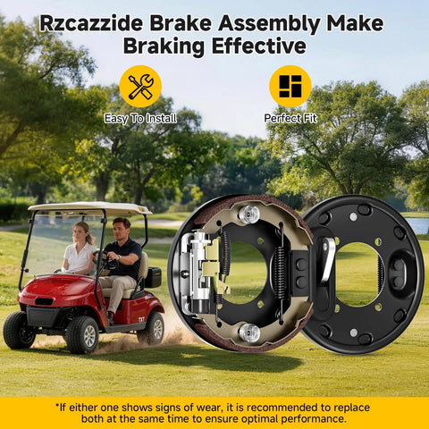 Rear Driver And Passenger Side Brake Cluster with Shoes Beefy Easy Install for TXT Medalist Gas Electric 1996+ and Yamaha G14-22