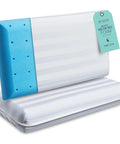 Memory Foam Firm Bed Pillows King Size 2 Pack Block Shaped Pillow For Side Sleepers And Back Sleepers Delivers Real Solid Support And Cushy Comfort For A Restful Night's Sleep. packaged king size 2-pack block memory foam bed pillows