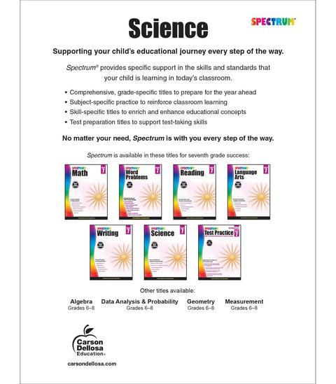 Grade 7 Science Workbook For Middle School Covering Natural Earth And Life Sciences With Hands On Research Activities displayed