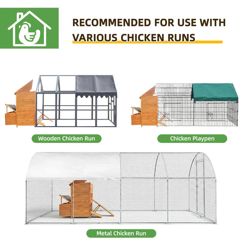 Wooden Chicken Coop For Backyard Living With Outdoor Hen House Design next to various chicken runs including metal and wooden options.
