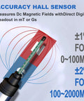 Digital Tesla Gauss Meter 0 to 2000mT DC Magnetic Field Tester With TES10B accuracy hall sensor illustration