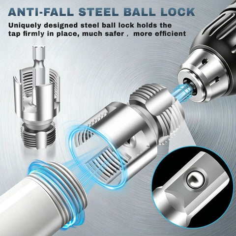 All In One Pipe Threading Kit For Internal And External Threads With 1/2 Inch 3/4 Inch And 1 Inch PVC Tubing Drill Friendly Thread Cutter Set For Quick Plumbing Repairs And Home DIY Projects, steel ball lock drill tap