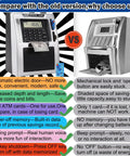 Comparison of Talking ATM Piggy Bank For Kids With Dual Debit Cards, Auto Opening Drawer, and old model features.