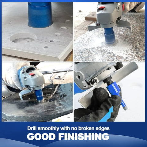 Go To Diamond Core Drill Bit Set For Porcelain Tile Ceramic Marble Granite With Five Eighths Eleven Thread, drilling surfaces