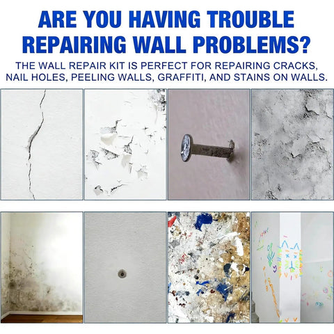 Drywall Repair Kit For Diyers With Patch Paste, Scraper, Sandpaper, And Patches To Fix Nail Holes, Cracks, Dents, And Surface Imperfections On Interior Walls Fast And Easily