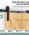 Soft Close Barn Door Hardware Kit With Silent Damper Stops For Flat Track Sliding Doors, prevents slamming, side view