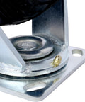 Close-up of Two Pack 8-Inch Pneumatic Caster Wheels With Swivel Plate For Smooth Indoor Outdoor Use, Beefed-Up Steel Hub Ball Bearings.