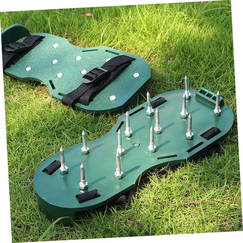 8 Pack Adjustable Lawn Aerator Shoes Straps For Garden Walk On Spiked Sandals With Grass Spikes For Aerating Soil And Easy Lawn Loosening Manual Tool For Quick Yard Care on grass