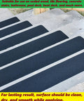 Self Adhesive Non Slip Stair Tread Tape 15 Pack Pre Cut 32 By 6 Inch Black Stair Step Strips on outdoor stairs