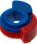 temperature limit stop for shower valve close-up gear mechanism