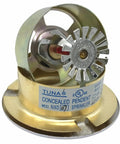Reliable Concealed Pendent Fire Sprinkler Head Half Inch Npt Rated One Fifty Five F with glass thermal chamber and bronze alloy.