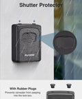 Large Key Lock Box With Resettable Combination Lock Portable Wall Mount Safe, rain protection feature, black, outdoor use