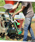 Farmer using All In One Plastic Seed Tube Kit For Corn And Wheat Planters Farm Seeder Tube Replacement And Seed Drill Accessories