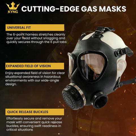 Rugged Full Face Gas Mask With 40mm NBC Filter For Civilian Prepper Survival, Reusable Tactical Respirator With Adjustable Straps And Hydration System For Everyday Emergencies